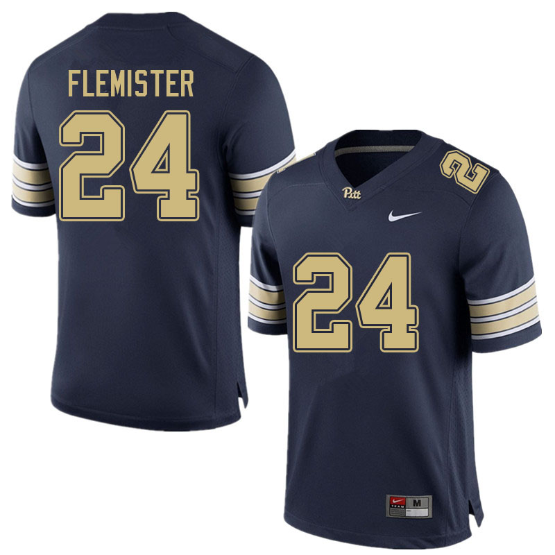 Men #24 C'Bo Flemister Pitt Panthers College Football Jerseys Sale-Navy